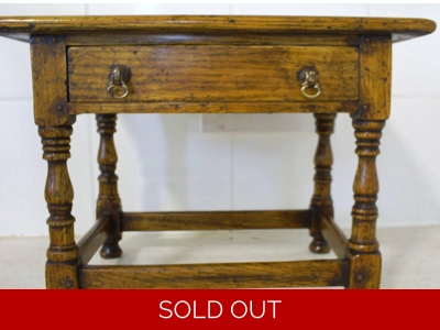 William And Mary country oak side table